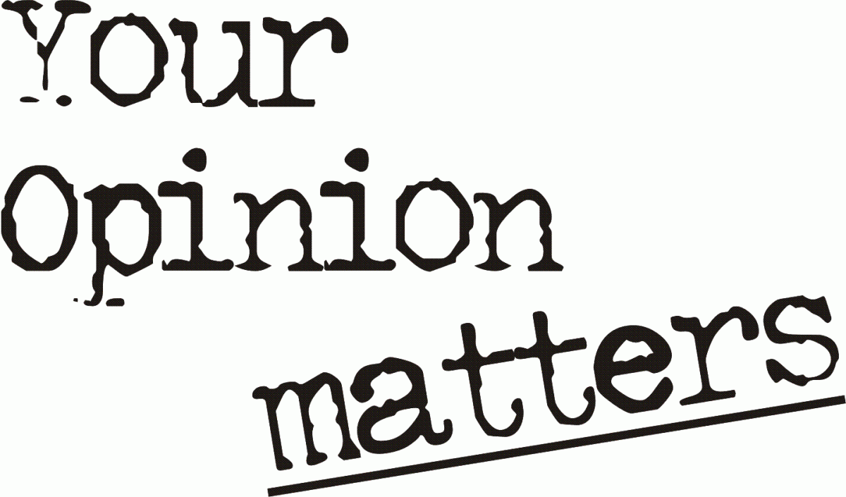 Text reading: Your opinion matters